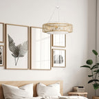 Quoizel Waylon 4 Light Pendant Antique White with Rope Shade