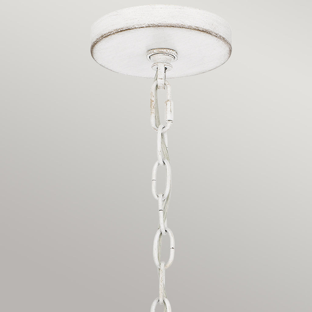 Quoizel Waylon 4 Light Pendant Antique White with Rope Shade