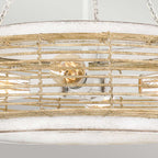 Quoizel Waylon 4 Light Pendant Antique White with Rope Shade
