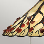Quoizel Whispering 2 Light Tiffany style Table Lamp Valiant Bronze with Art Glass Shade