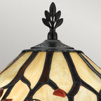 Quoizel Whispering 2 Light Tiffany style Table Lamp Valiant Bronze with Art Glass Shade