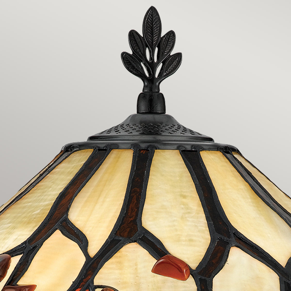 Quoizel Whispering 2 Light Tiffany style Table Lamp Valiant Bronze with Art Glass Shade