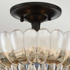 Quoizel Whitecap 3 Light Semi Flush Medium Tinted Amber Glass with Mottled Cocoa Brown