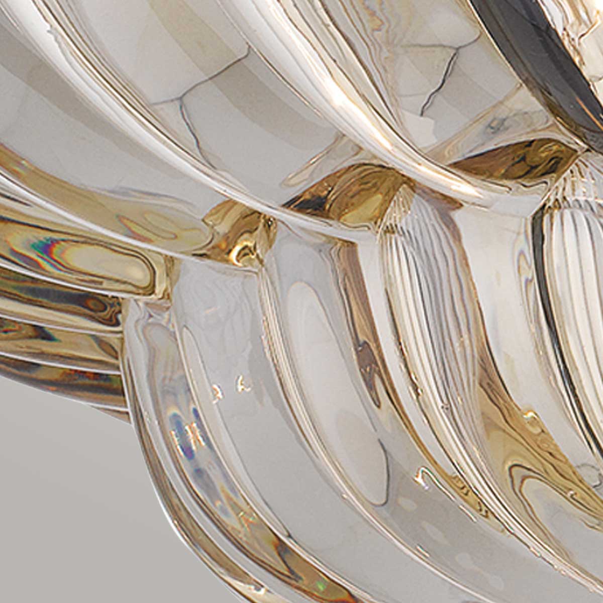 Quoizel Whitecap 4 Light Semi Flush Medium Tinted Amber Glass with Mottled Cocoa Brown