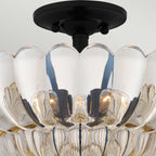Quoizel Whitecap 4 Light Semi Flush Medium Tinted Amber Glass with Mottled Cocoa Brown