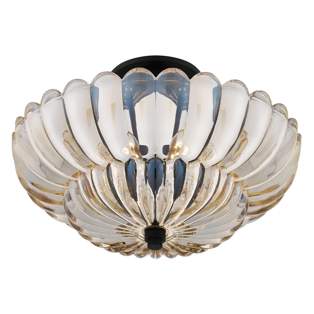 Quoizel Whitecap 4 Light Semi Flush Medium Tinted Amber Glass with Mottled Cocoa Brown