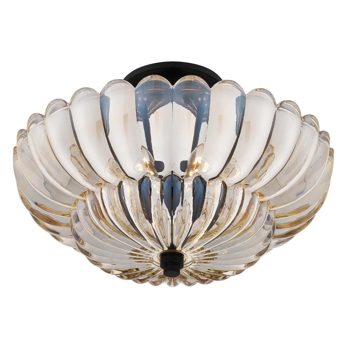 Quoizel Whitecap 4 Light Semi Flush Medium Tinted Amber Glass with Mottled Cocoa Brown