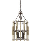 Quoizel Wood Hollow 4 Light Chandelier in Rustic Black