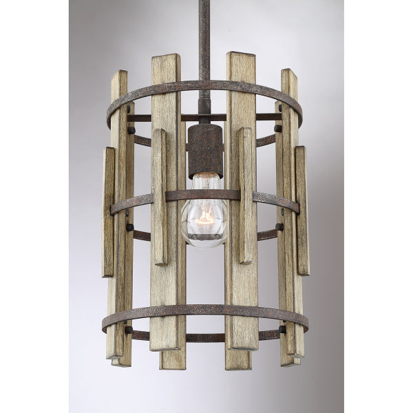 Quoizel Wood Hollow Mini Pendant Light Rustic Black QZ/WOODHOLLOW/MP