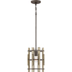 Quoizel Wood Hollow Mini Pendant Light Rustic Black QZ/WOODHOLLOW/MP