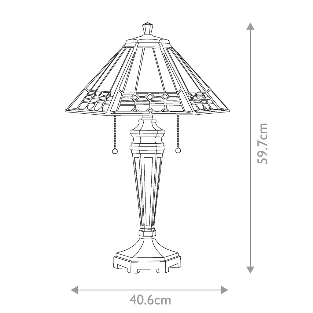 Quoizel Tiffany Arden Table Lamp Bronze Patina QZ/ARDEN/TL - dimensions