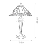 Quoizel Tiffany Arden Table Lamp Bronze Patina QZ/ARDEN/TL - dimensions