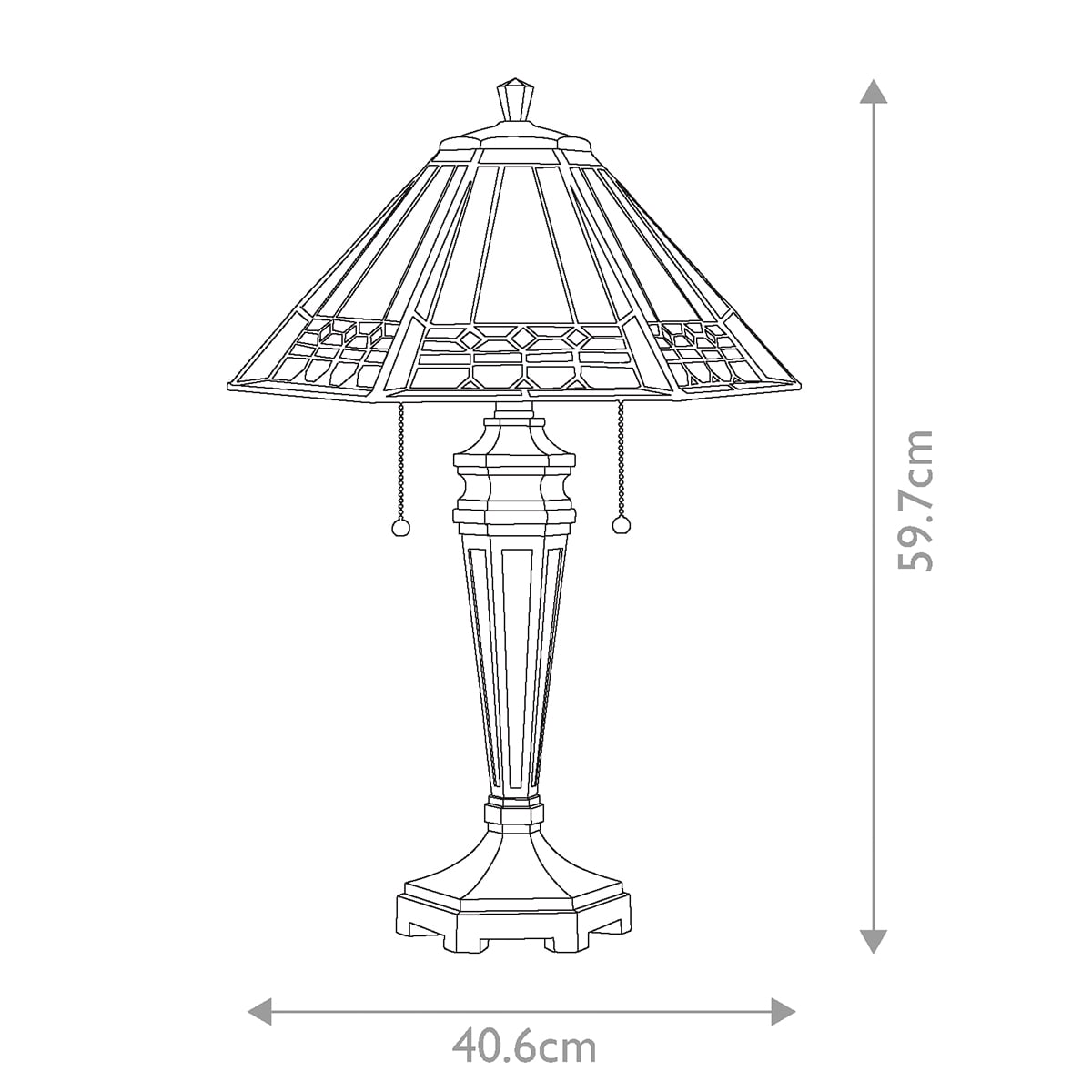 Quoizel Tiffany Arden Table Lamp Bronze Patina QZ/ARDEN/TL - dimensions