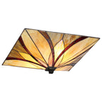 Quoizel Asheville 2 Light Tiffany Flush Ceiling Light in Valiant Bronze