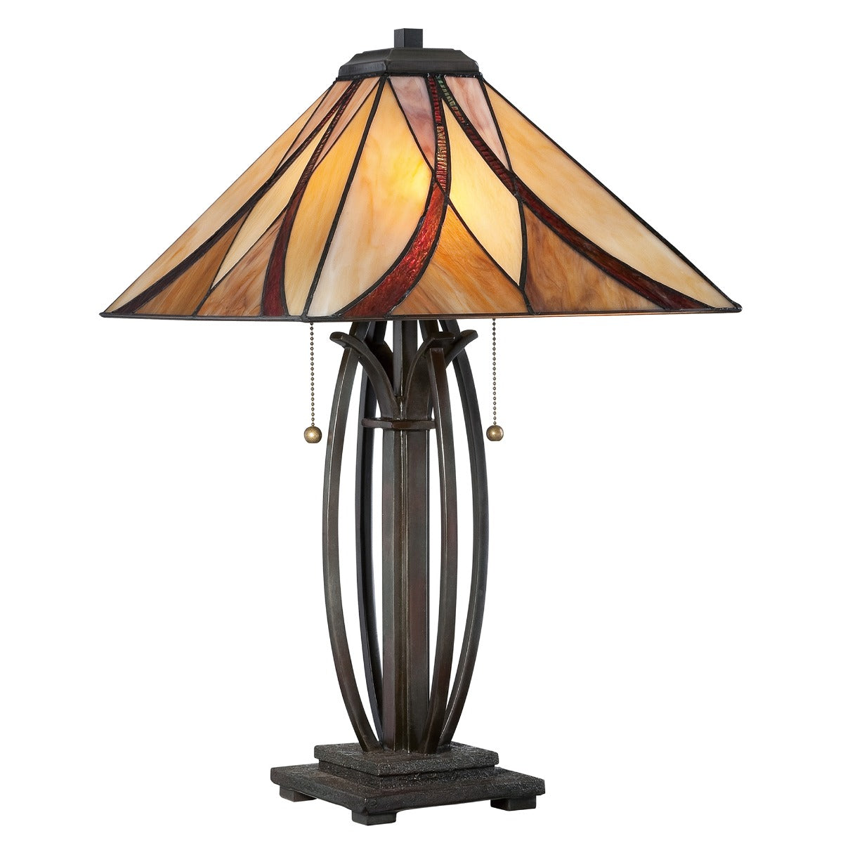 Quoizel Asheville Tiffany Table Lamp in Valiant Bronze