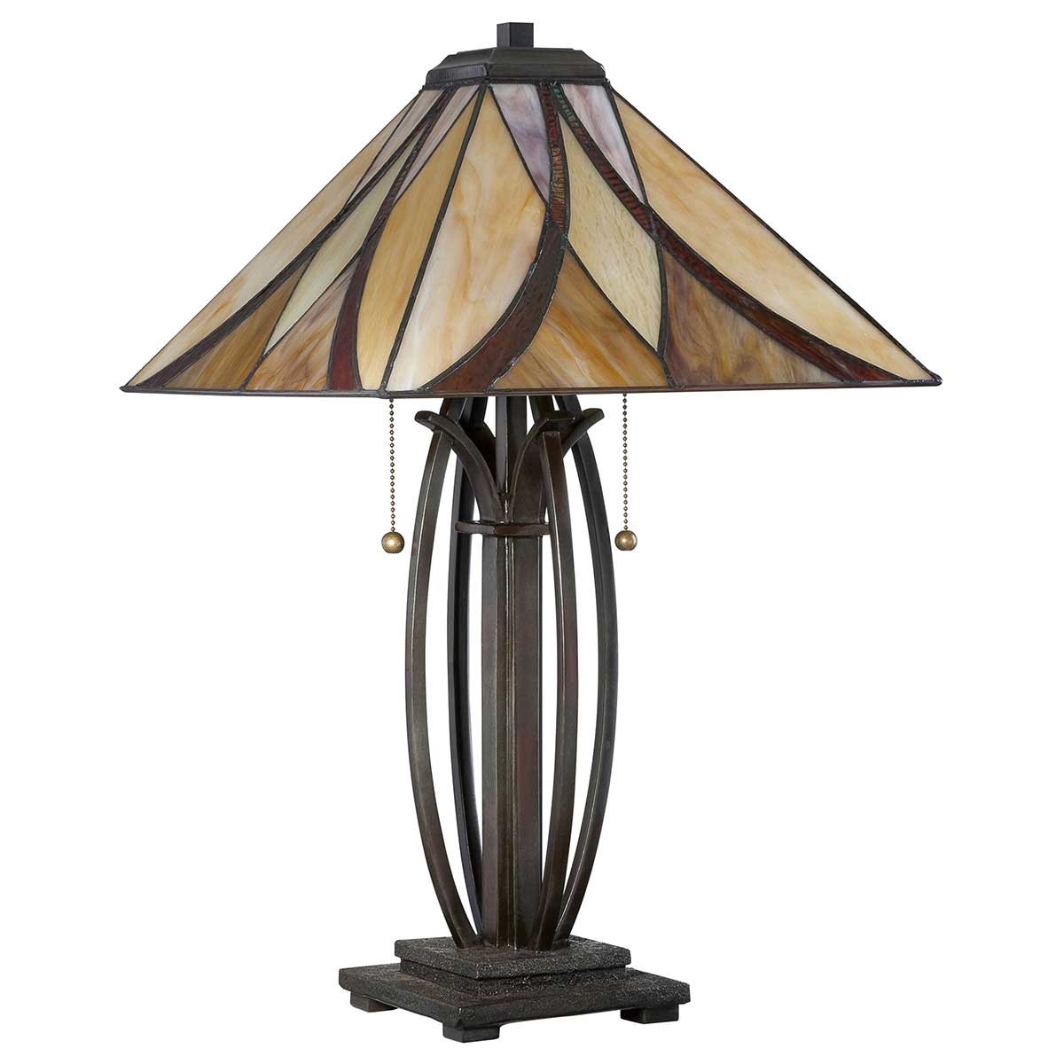 Quoizel Asheville Tiffany Table Lamp in Valiant Bronze
