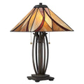 Quoizel Asheville Tiffany Table Lamp in Valiant Bronze