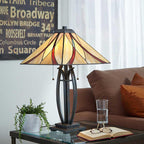 Quoizel Asheville Tiffany Table Lamp in Valiant Bronze