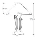 Quoizel Asheville Tiffany Table Lamp in Valiant Bronze - dimensions