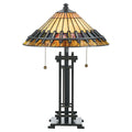 Quoizel Chastain Tiffany Desk Lamp in Vintage Bronze