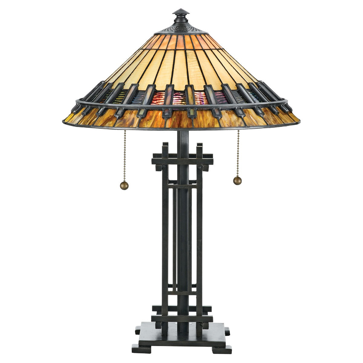 Quoizel Chastain Tiffany Desk Lamp in Vintage Bronze