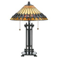 Quoizel Chastain Tiffany Desk Lamp in Vintage Bronze