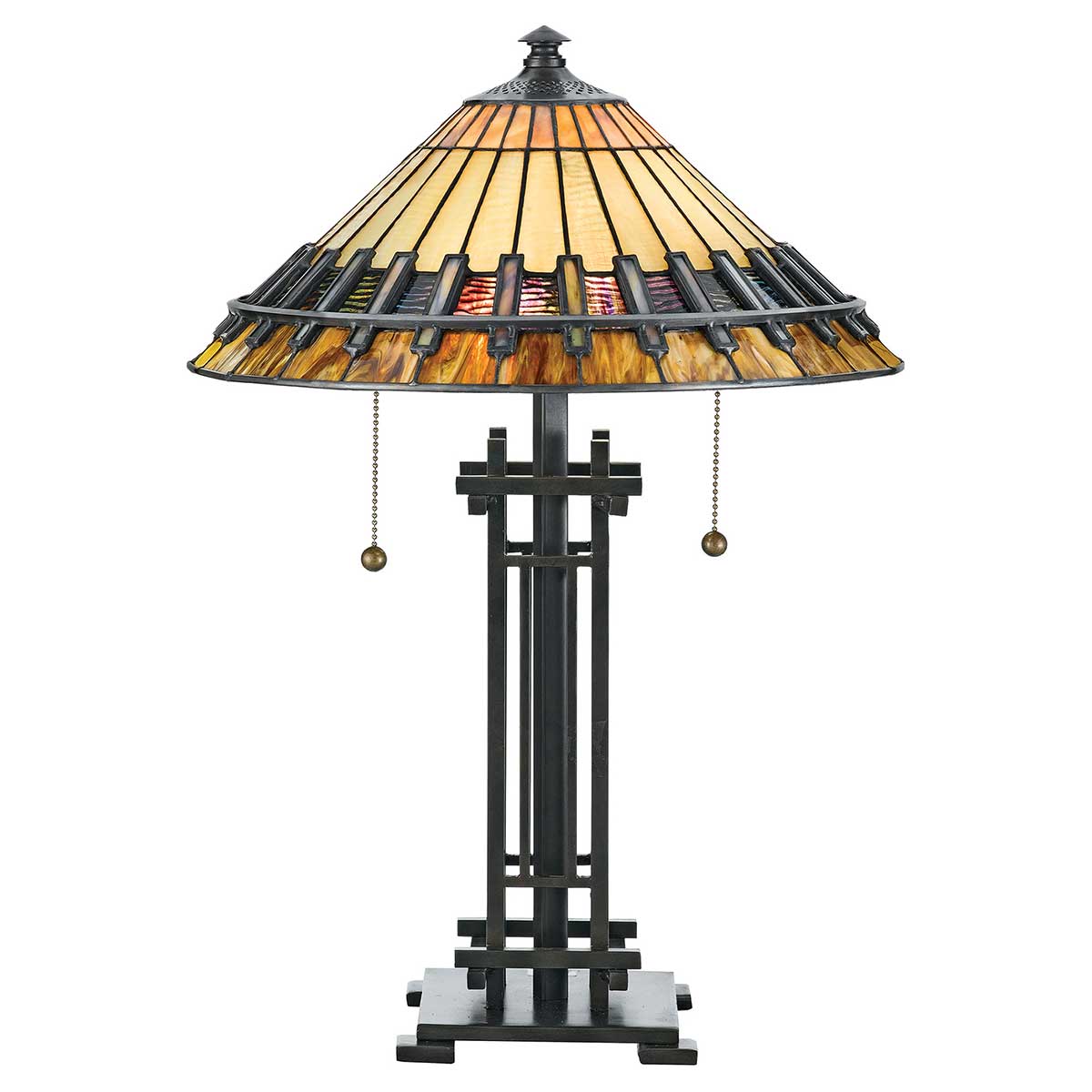 Quoizel Chastain Tiffany Desk Lamp in Vintage Bronze