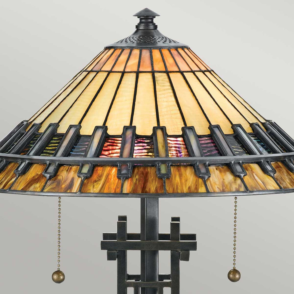 Quoizel Chastain Tiffany Desk Lamp in Vintage Bronze