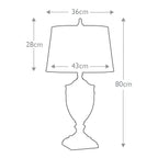 Quoizel Dennison Table Lamp Polished Nickel ELS/QZ/DENNISON PN - dimensions