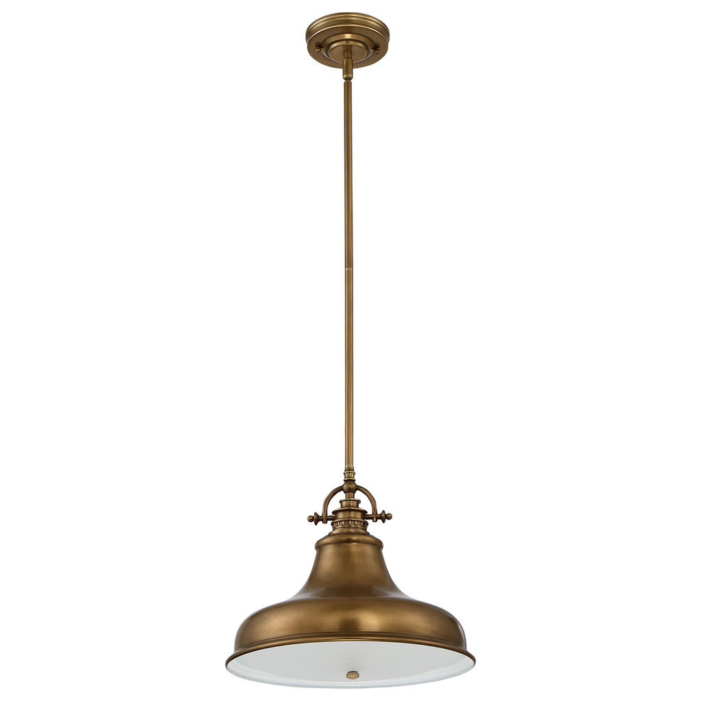 Quoizel Emery 1 Light Pendant Light in Weathered Brass