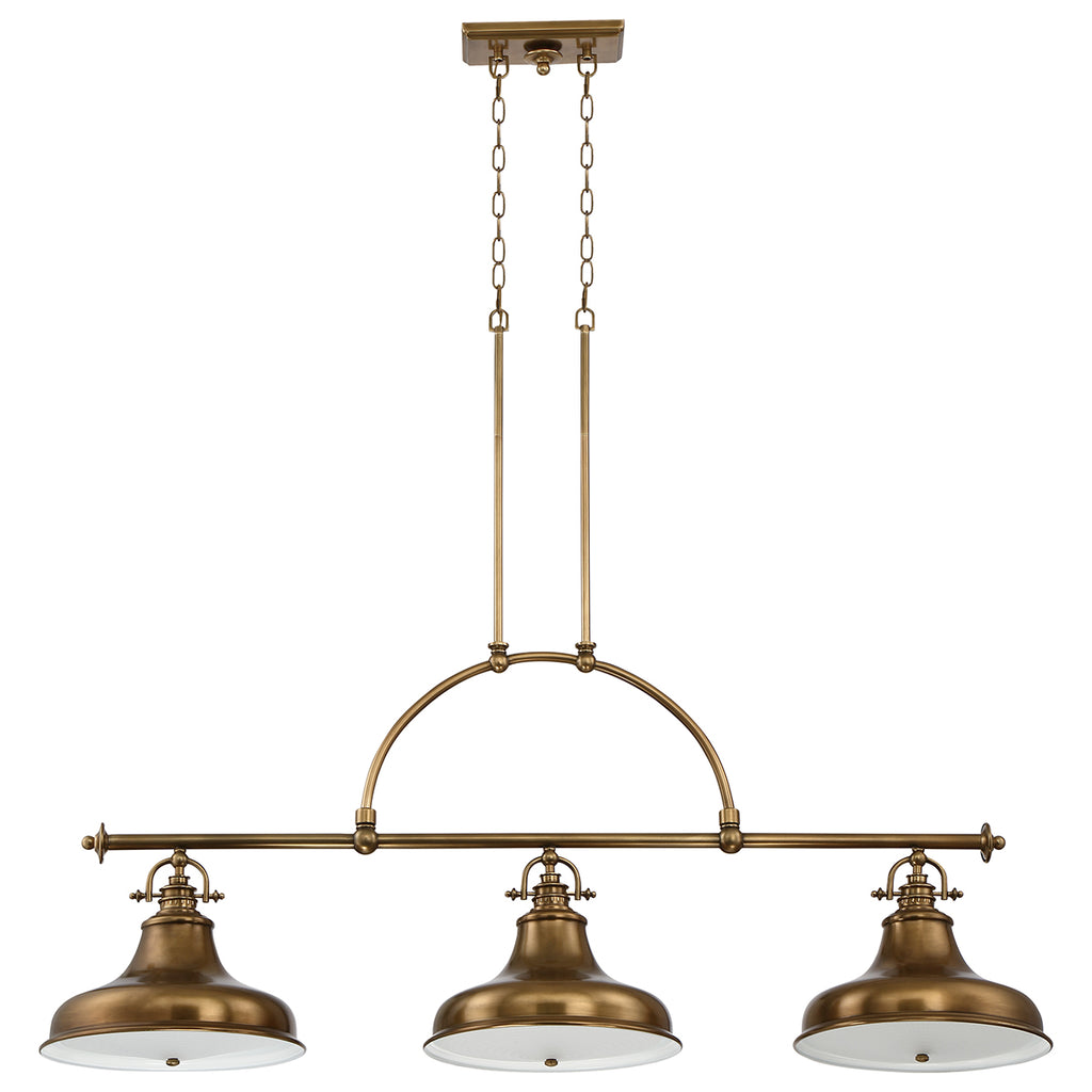Quoizel Emery 3 Light Bar Pendant Light in Weathered Brass