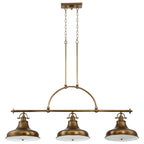 Quoizel Emery 3 Light Bar Pendant Light in Weathered Brass