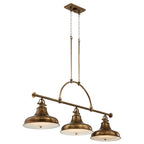Quoizel Emery 3 Light Bar Pendant Light in Weathered Brass