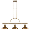 Quoizel Emery 3 Light Bar Pendant Light in Weathered Brass