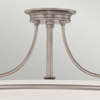 Quoizel Griffin 3 Light Semi Flush Ceiling Light in Antique Nickel, detail