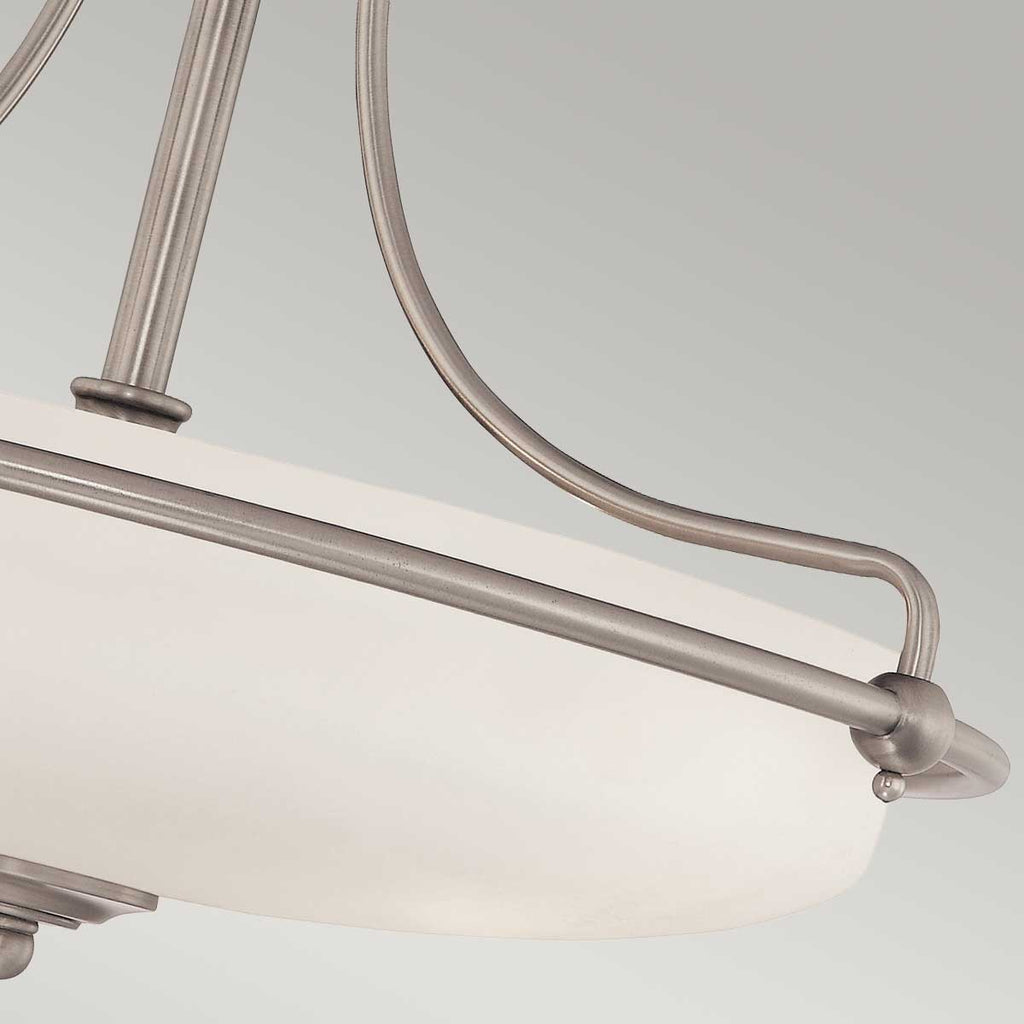 Quoizel Griffin 3 Light Semi Flush Ceiling Light in Antique Nickel, detail