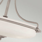 Quoizel Griffin 3 Light Semi Flush Ceiling Light in Antique Nickel, detail