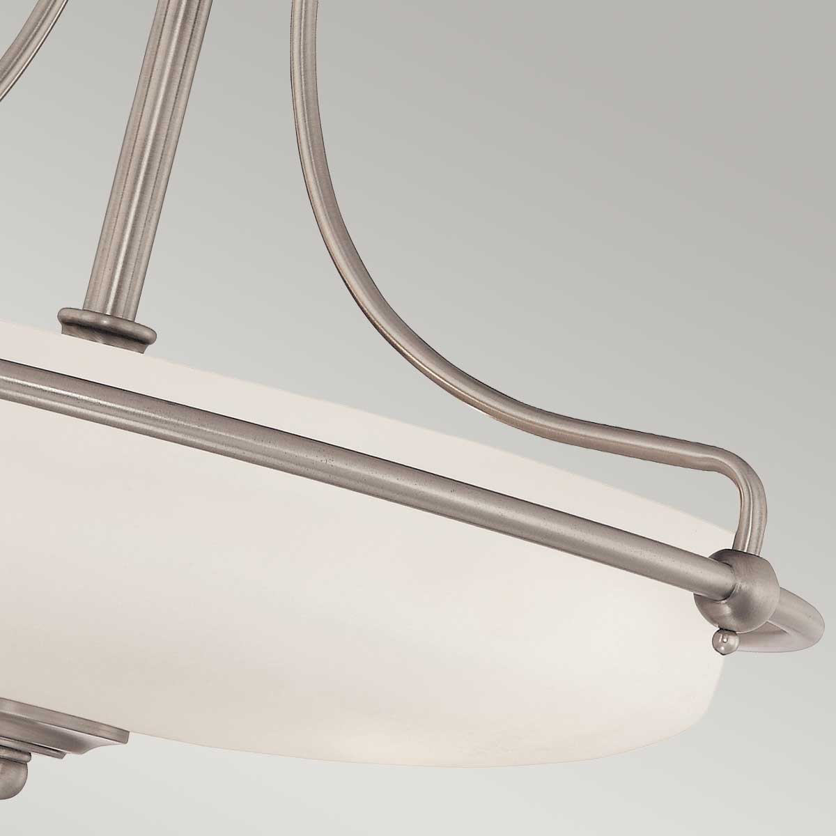 Quoizel Griffin 3 Light Semi Flush Ceiling Light in Antique Nickel, detail
