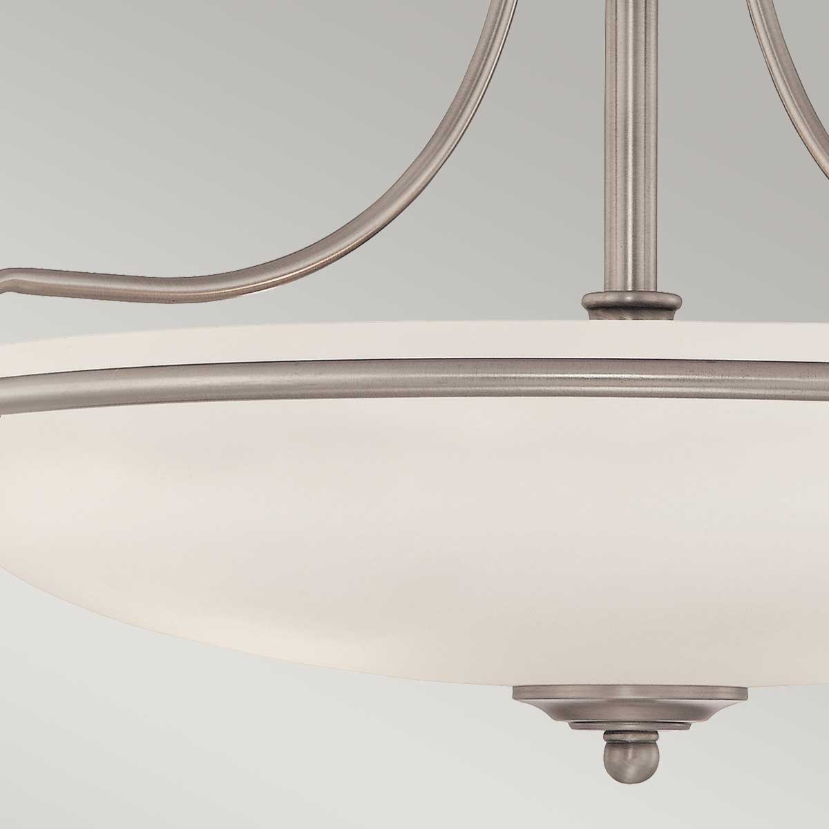 Quoizel Griffin 3 Light Semi Flush Ceiling Light in Antique Nickel, detail