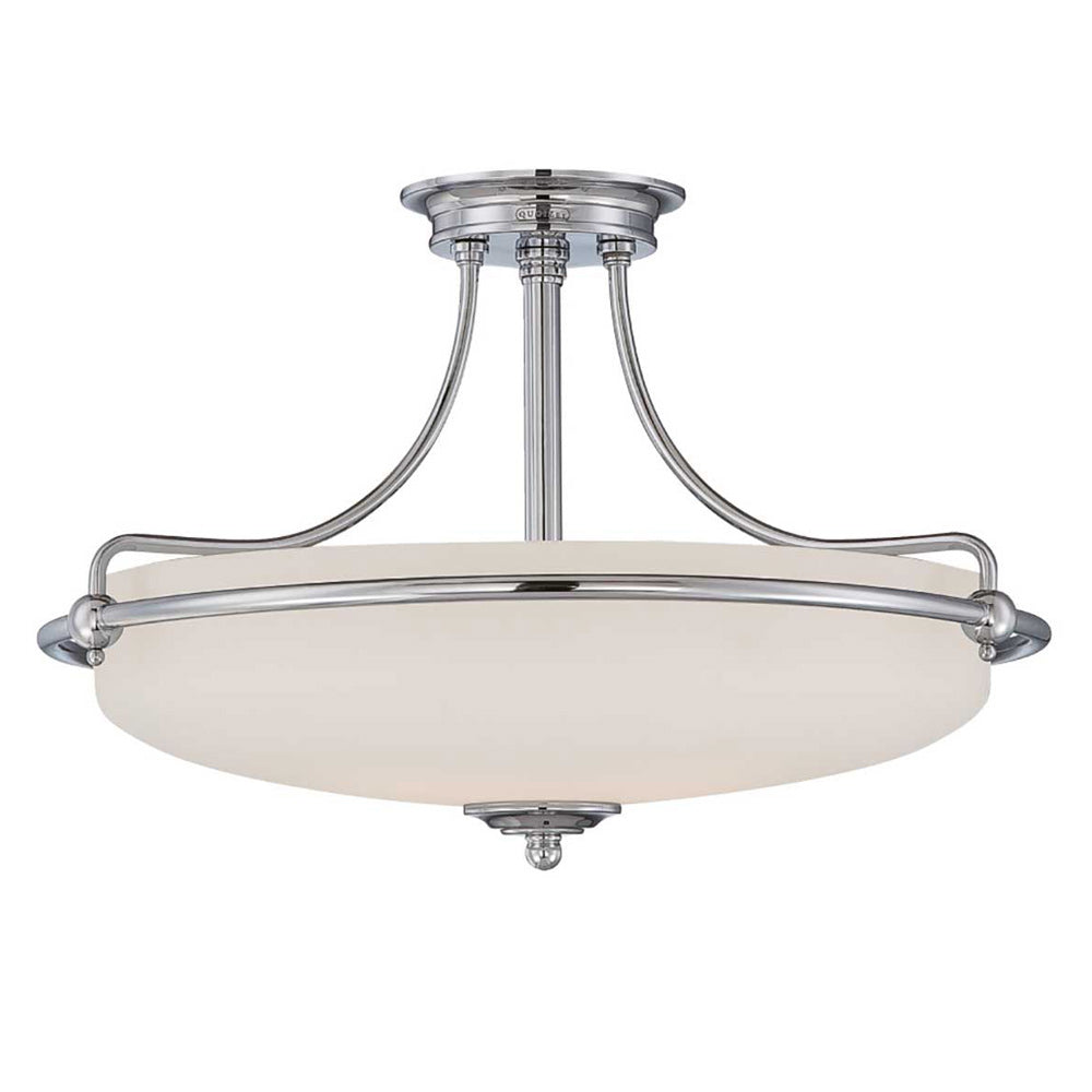 Quoizel Griffin 4 Light Semi Flush Ceiling Light in Polished Chrome