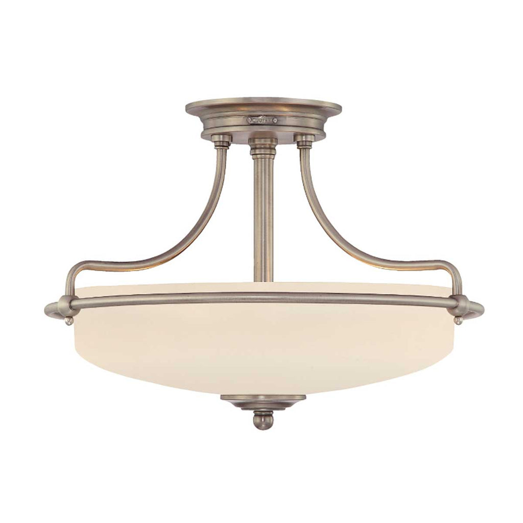 Quoizel Griffin 3 Light Semi Flush Ceiling Light in Antique Nickel