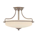 Quoizel Griffin 3 Light Semi Flush Ceiling Light in Antique Nickel