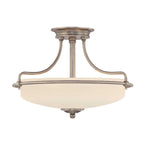 Quoizel Griffin 3 Light Semi Flush Ceiling Light in Antique Nickel