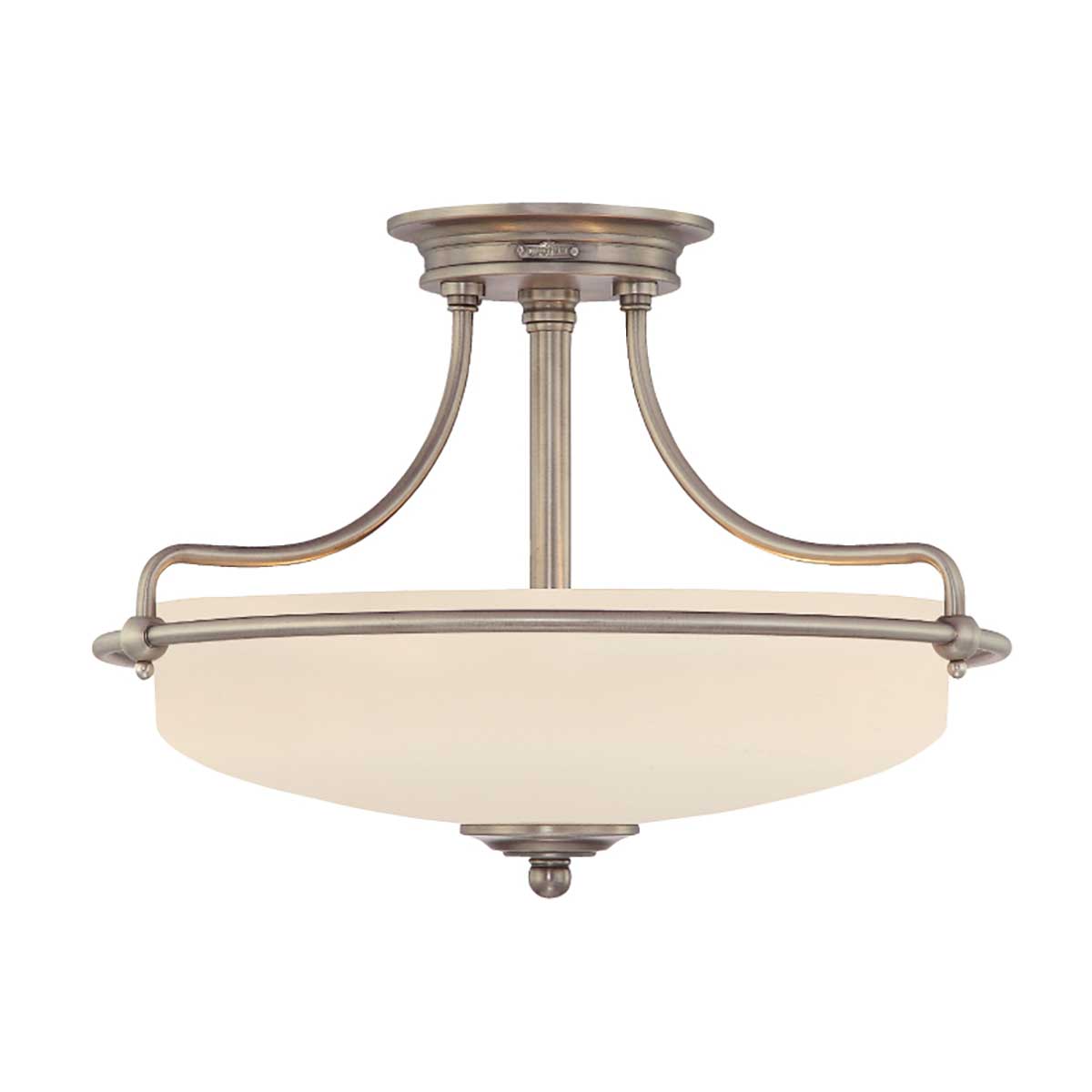 Quoizel Griffin 3 Light Semi Flush Ceiling Light in Antique Nickel