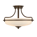 Quoizel Griffin 3 Light Semi Flush Ceiling Light in Palladian Bronze