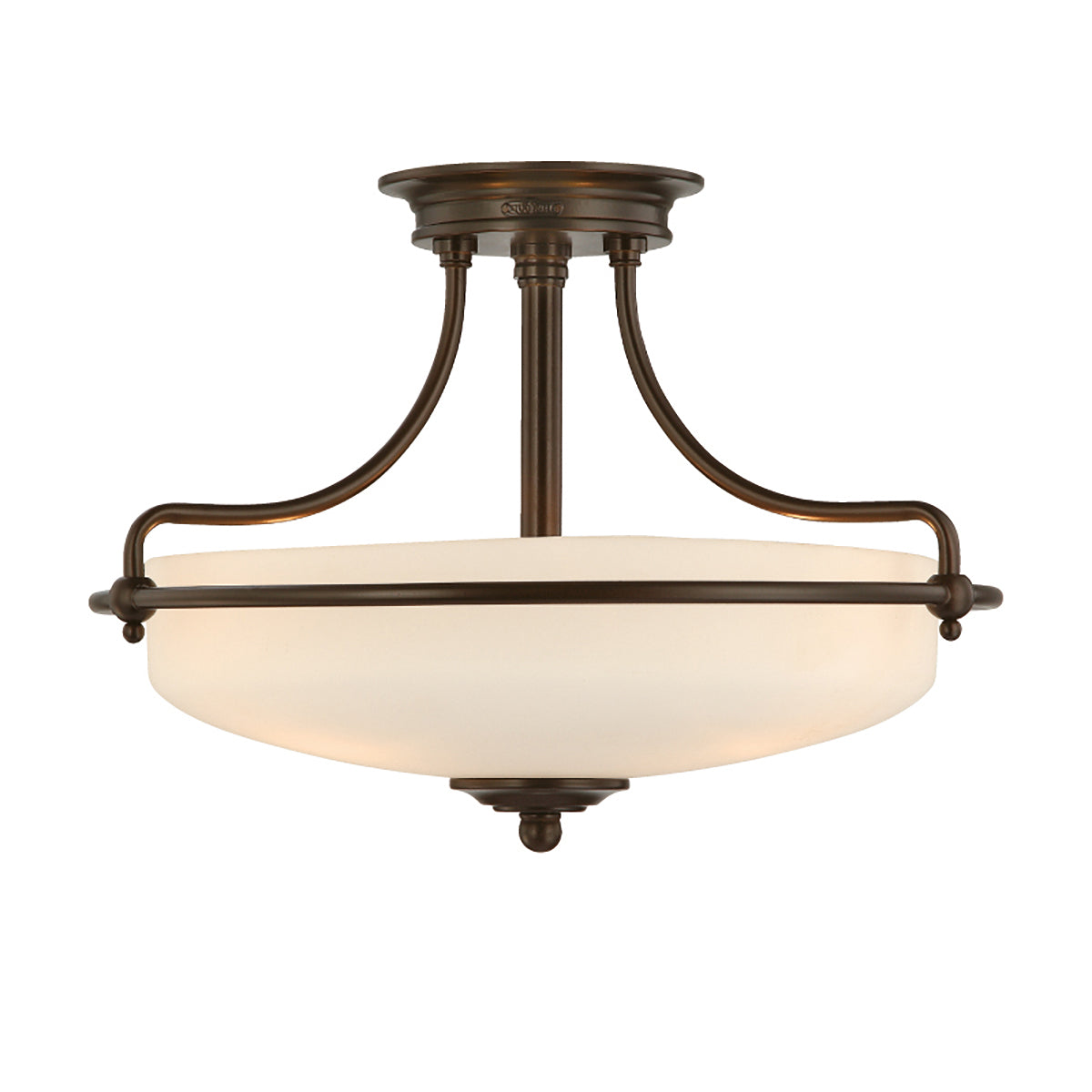 Quoizel Griffin 3 Light Semi Flush Ceiling Light in Palladian Bronze