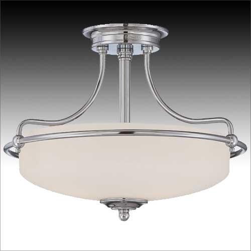 Quoizel Griffin 3 Light Semi Flush Ceiling Light in Polished Chrome