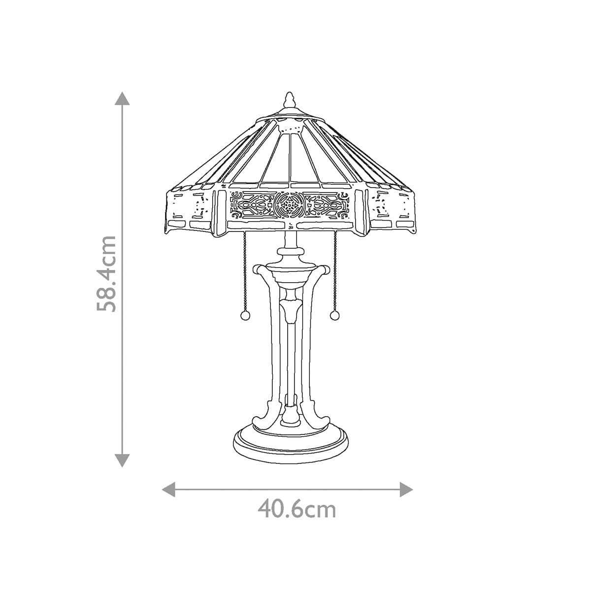 Quoizel Indus Table Lamp in Vintage Bronze - dimensions