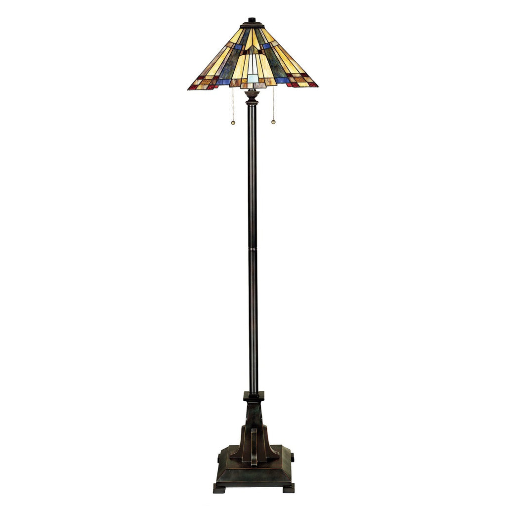 Quoizel Inglenook Tiffany Floor Lamp in Valiant Bronze