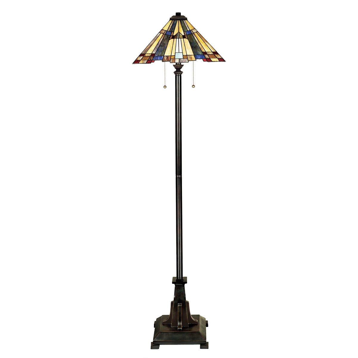 Quoizel Inglenook Tiffany Floor Lamp in Valiant Bronze